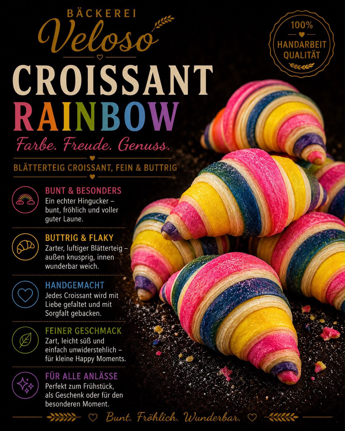 Croissant Rainbow von Bäckerei Veloso