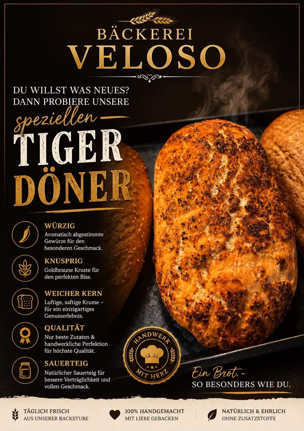 Tiger Döner Sauerteig von Bäckerei Veloso